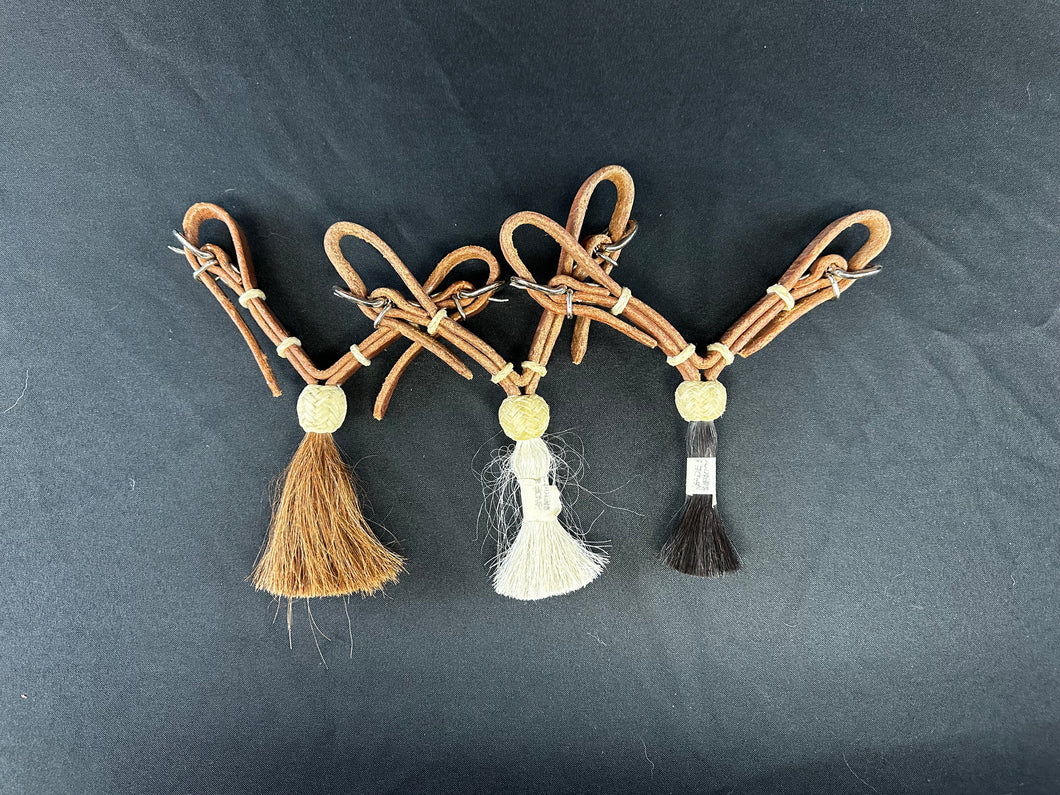 Leather Curb Strap with Horsehair Tassel