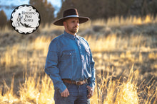 Load image into Gallery viewer, Denim Long Sleeve Pearl Snap Shirts- Regular and Tall