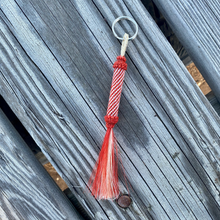 Load image into Gallery viewer, Hitched Horse Hair Cylinder Keychain with Horse Hair Tassel
