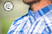 Load image into Gallery viewer, Blue Plaid Pearl Snap Shirt
