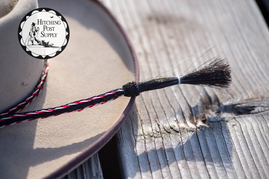 Adjustable Horsehair Hatband, 3 Strand, Single Tassel