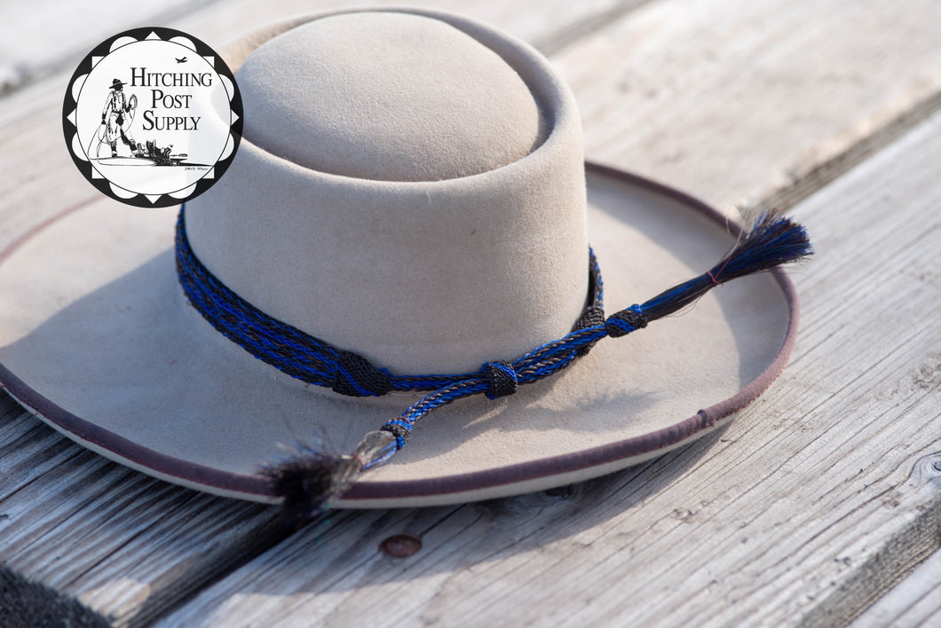 Adjustable Horsehair Hatband, 5 Strand, Double Tassel