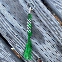 Load image into Gallery viewer, Hitched Horse Hair Cylinder Keychain with Horse Hair Tassel
