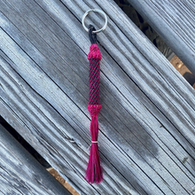 Load image into Gallery viewer, Hitched Horse Hair Cylinder Keychain with Horse Hair Tassel
