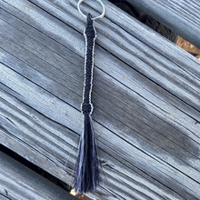 Load image into Gallery viewer, Hitched Horse Hair Cylinder Keychain with Horse Hair Tassel
