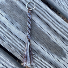 Load image into Gallery viewer, Hitched Horse Hair Cylinder Keychain with Horse Hair Tassel
