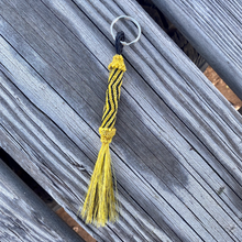 Load image into Gallery viewer, Hitched Horse Hair Cylinder Keychain with Horse Hair Tassel
