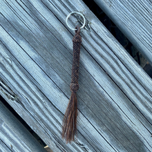 Load image into Gallery viewer, Hitched Horse Hair Cylinder Keychain with Horse Hair Tassel
