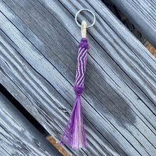 Load image into Gallery viewer, Hitched Horse Hair Cylinder Keychain with Horse Hair Tassel
